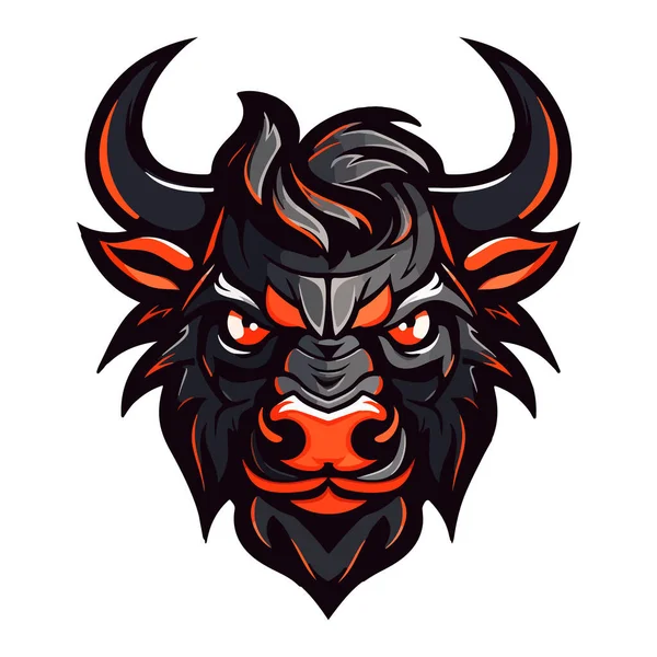 stock vector Bull mascot logo design vector with modern illustration concept style for badge, emblem and t-shirt printing. Angry bull illustration for sport team.