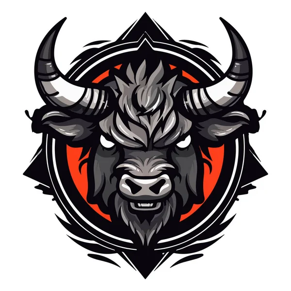 Bull Maskot Logo Design Vektor Med Modern Illustration Koncept Stil — Stock vektor