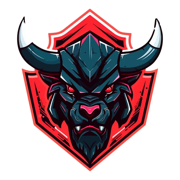 Vector Diseño Del Logotipo Mascota Del Toro Con Moderno Estilo — Vector de stock