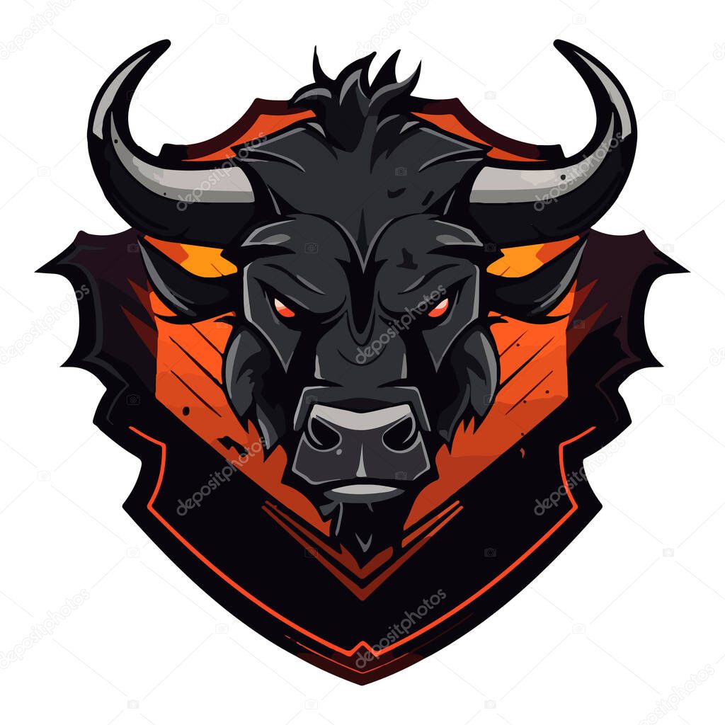 Bull mascot logo design vector with modern illustration concept style for badge, emblem and t-shirt printing. Angry bull illustration for sport team.