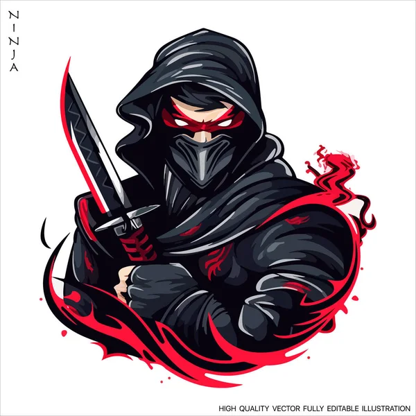 ninja de desenho animado de cabeça com ilustração de símbolo de ícone de  vetor de design de logotipo de ginásio 5726480 Vetor no Vecteezy