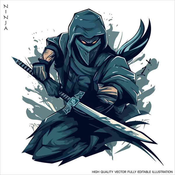 logotipo da mascote do guerreiro do gato ninja. ilustração vetorial de  guerreiro ninja. ilustração de mascote do logotipo ninja. 12658087 Vetor no  Vecteezy