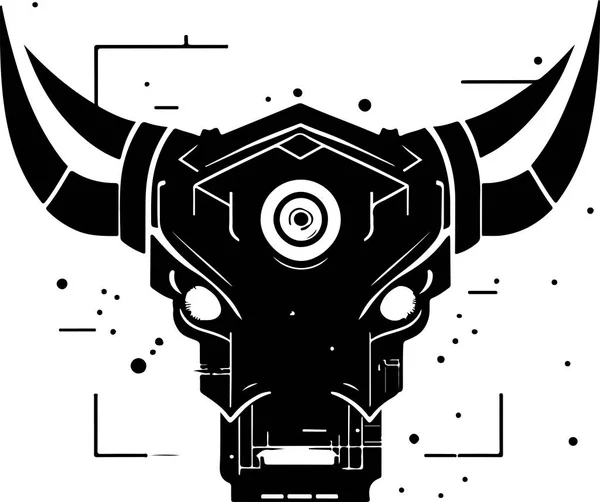 Tecnologia Del Logo Tecnico Bull Head Design Del Logo Quanto — Vettoriale Stock