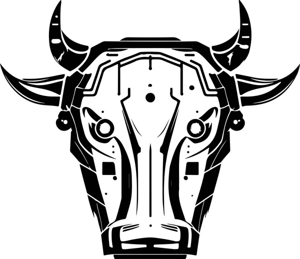 stock vector Bull head tech logo technology. Logo design regarding bull. Print design of cyber bull head