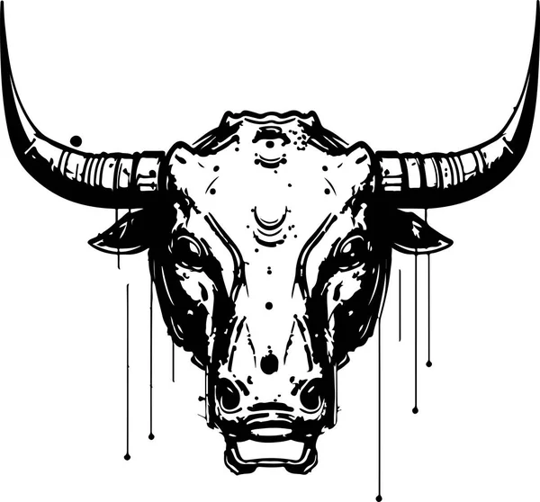 Технология Логотипа Компании Bull Head Логотип Отношении Быка Печатный Дизайн — стоковый вектор