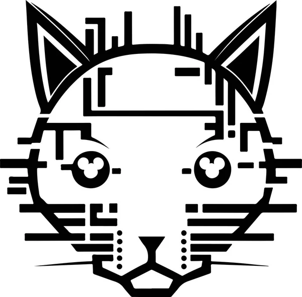 网络猫角色吉祥物标识向量设计的技术说明 — 图库矢量图片