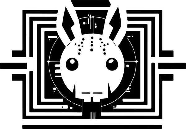 Vektor Grafik Illustration Logo Design Für Moderne Digital Tech Kaninchen — Stockvektor