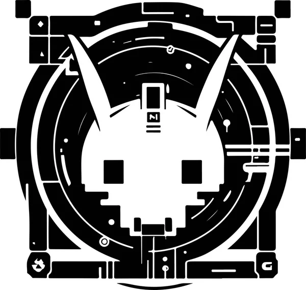 Graficzne Ilustracje Wektorowe Projekt Logo Dla Nowoczesnego Cyfrowego Królika Tech — Wektor stockowy