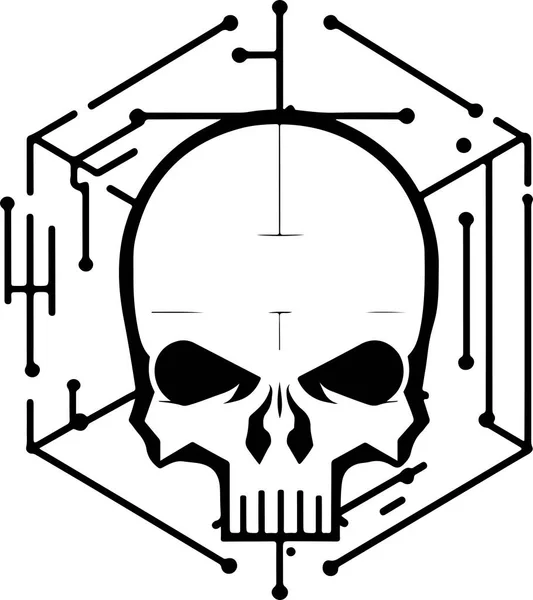 Κυκλικό Σύμβολο Του Κρανίου Ίχνη Κρανίου Vector Techno — Διανυσματικό Αρχείο
