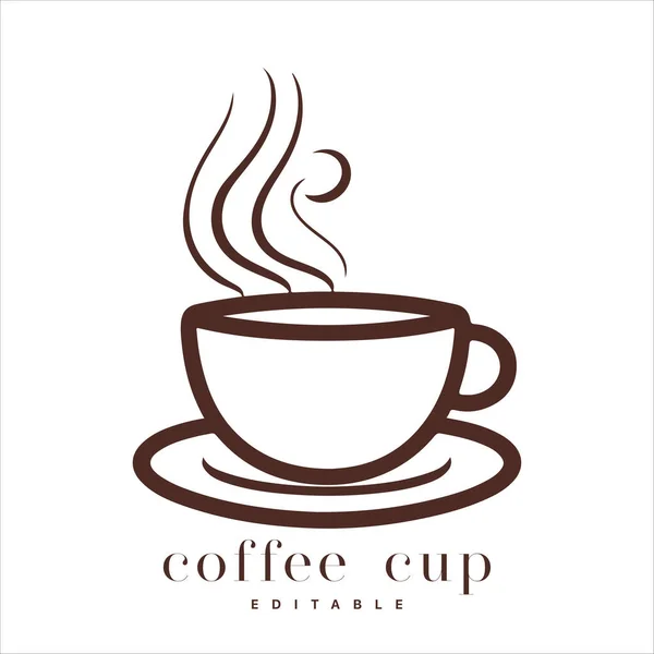Szablon Logo Kawiarni Naturalny Abstrakcyjny Filiżanka Kawy Parą Godło Kawiarni — Wektor stockowy