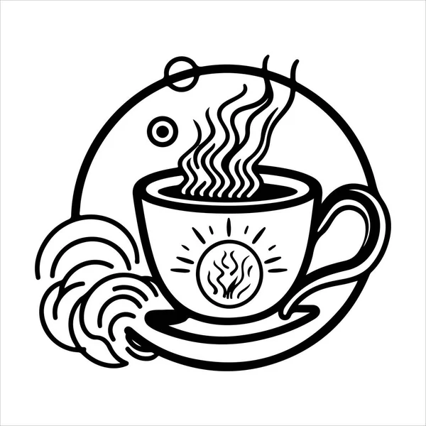 Иллюстрация Традиционного Травяного Чая Чашка Чая Чайные Листья Восточный Китайский — стоковый вектор