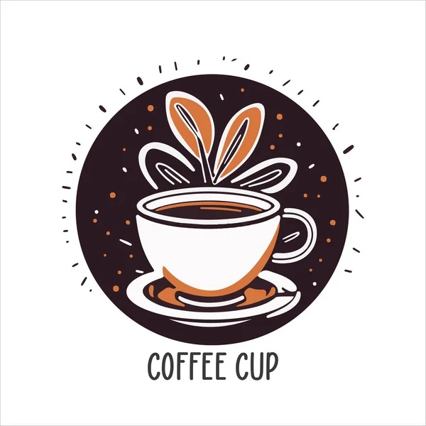 Coffeeshop Logo Vorlage Natürliche Abstrakte Kaffeetasse Mit Dampf Kaffeehaus Emblem — Stockvektor