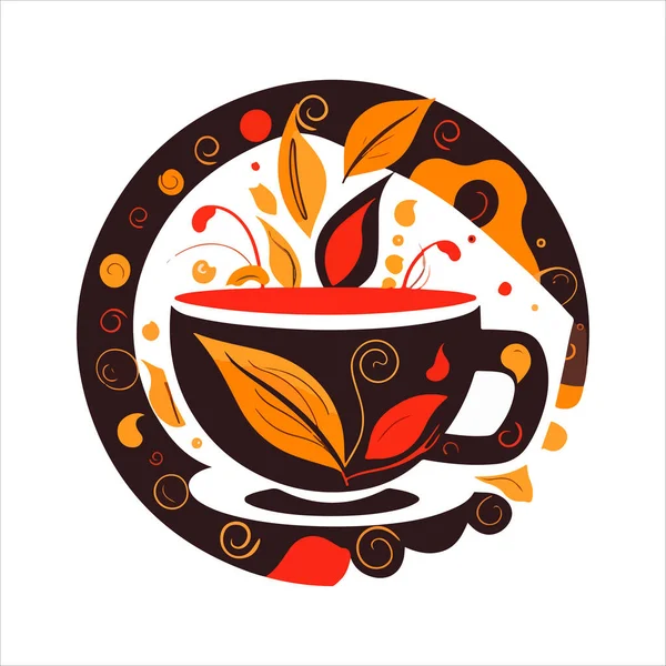 Kahve Dükkanının Logo Şablonu Buharlı Doğal Soyut Kahve Fincanı Kahve — Stok Vektör