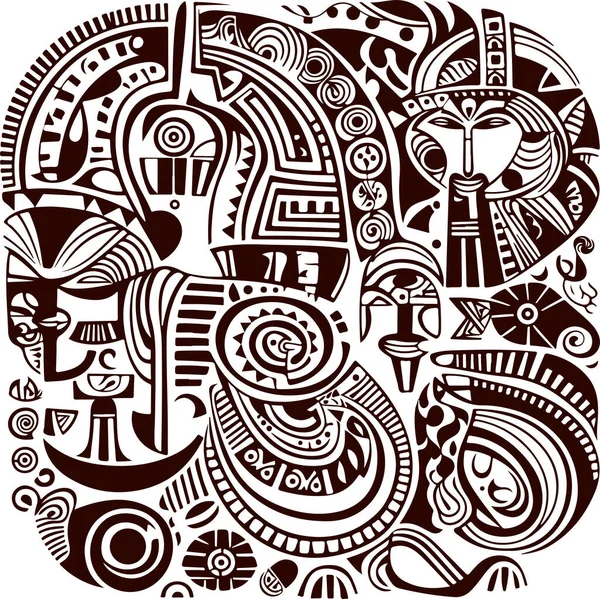 Abstraktes Muster Afrikanischen Stil Vektorillustration Traditionelle Afrikanische Abstrakte Malerei — Stockvektor