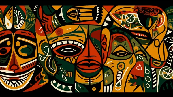 Abstraktes Muster Afrikanischen Stil Vektorillustration Traditionelle Afrikanische Abstrakte Malerei — Stockvektor