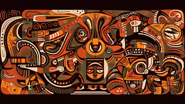 Patrón Abstracto Estilo Africano Nativo Ilustración Vectorial Pintura Abstracta Africana — Archivo Imágenes Vectoriales