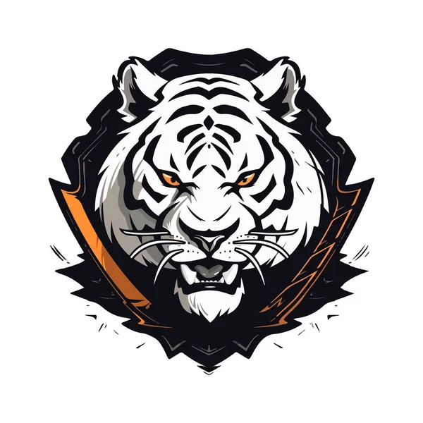 Mascotte Tigre Sport Logo Design Tigre Animal Mascotte Tête Vecteur — Image vectorielle