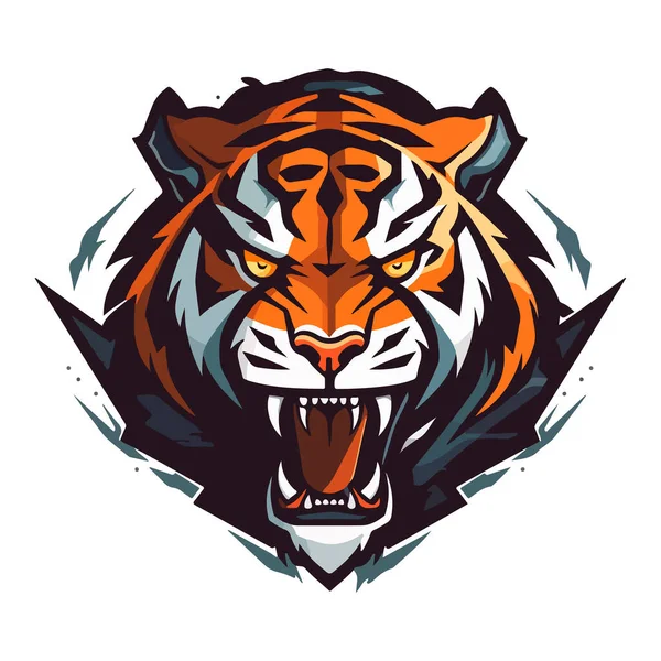 Дизайн Спортивного Логотипу Талісмана Тигра Тигр Тварин Талісман Голова Векторні — стоковий вектор