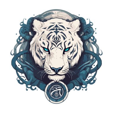 Kaplan maskotu spor logosu tasarımı. Kaplan hayvan maskotu baş vektör çizim logosu. Vahşi kedi kafası maskotu, eSports takımı için Tiger Head amblem tasarımı..
