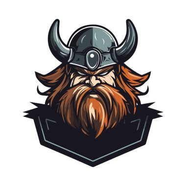 Viking logo tasarımı. Spor takımı maskotu logoti çizimi. Eps10 vektörü.