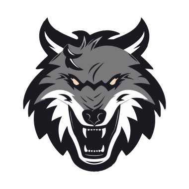 Kurt oyunu ve spor için Wolves maskotu Esport logosu tasarımı. Kurt kafasının vektör illüstrasyonu.