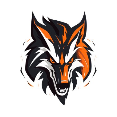 Kurt oyunu ve spor için Wolves maskotu Esport logosu tasarımı. Kurt kafasının vektör illüstrasyonu.