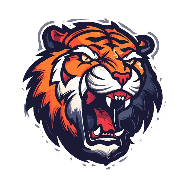 Дизайн Спортивного Логотипу Талісмана Тигра Тигр Тварин Талісман Голова Векторні — стоковий вектор
