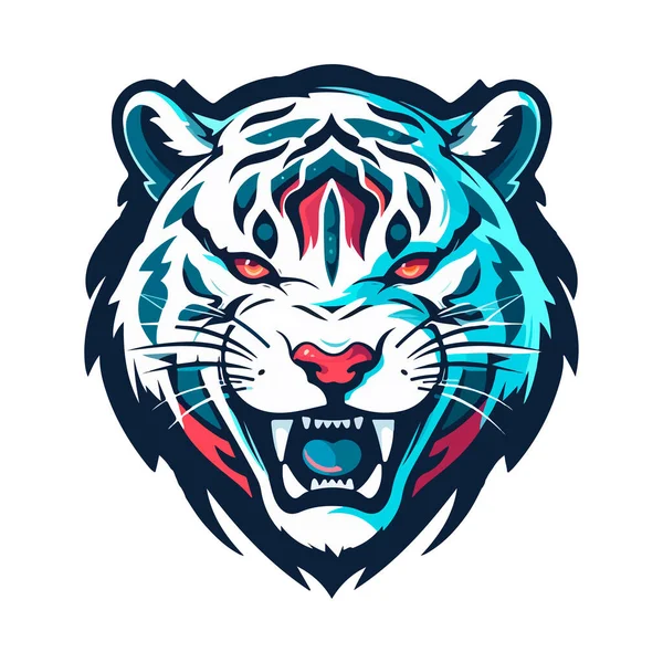 Mascotte Tigre Sport Logo Design Tigre Animal Mascotte Tête Vecteur — Image vectorielle