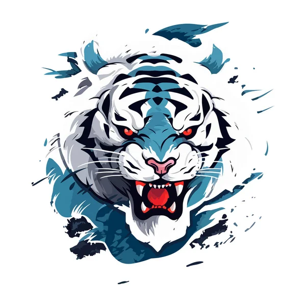 Tiger Mascotte Sport Logo Design Tigre Animale Mascotte Testa Vettore — Vettoriale Stock