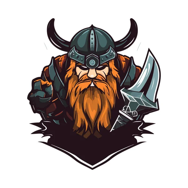Viking logo tasarımı. Spor takımı maskotu logoti çizimi. Eps10 vektörü.