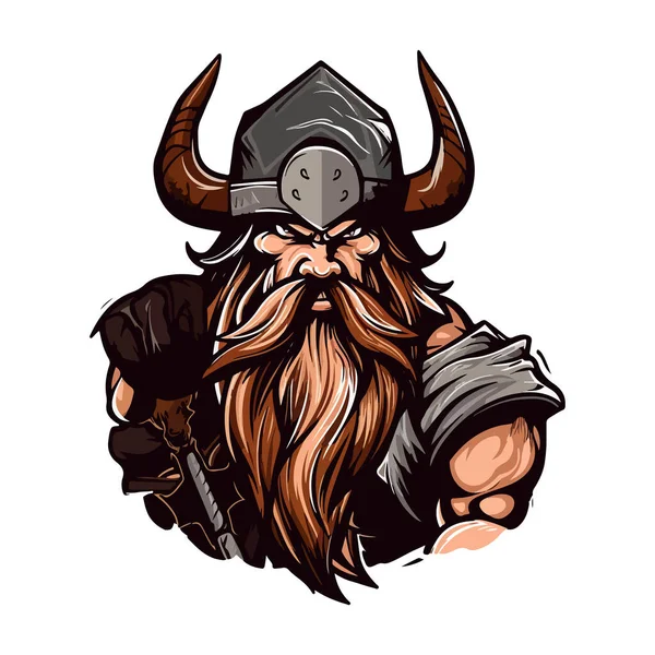 Viking Logo Design Sport Team Mascot Logotype Illustration Eps10 Vector — Stock Vector