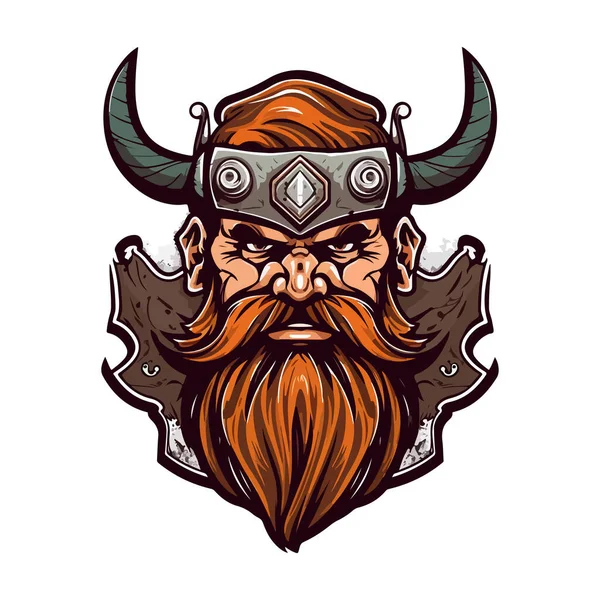 Viking logo tasarımı. Spor takımı maskotu logoti çizimi. Eps10 vektörü.