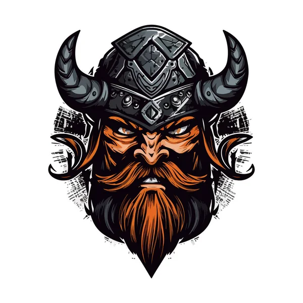 Diseño Del Logo Vikingo Ilustración Del Logotipo Mascota Del Equipo — Vector de stock