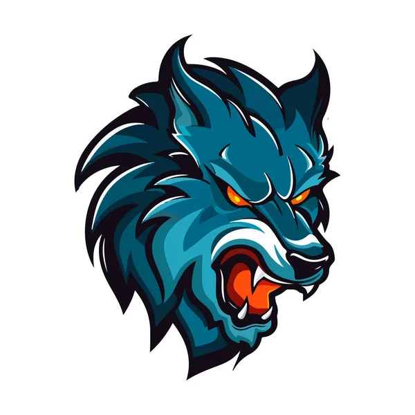 마스코트 Wolves Mascot Esport 스포츠를 캐릭터 디자인이다 늑대의 머리에 — 스톡 벡터