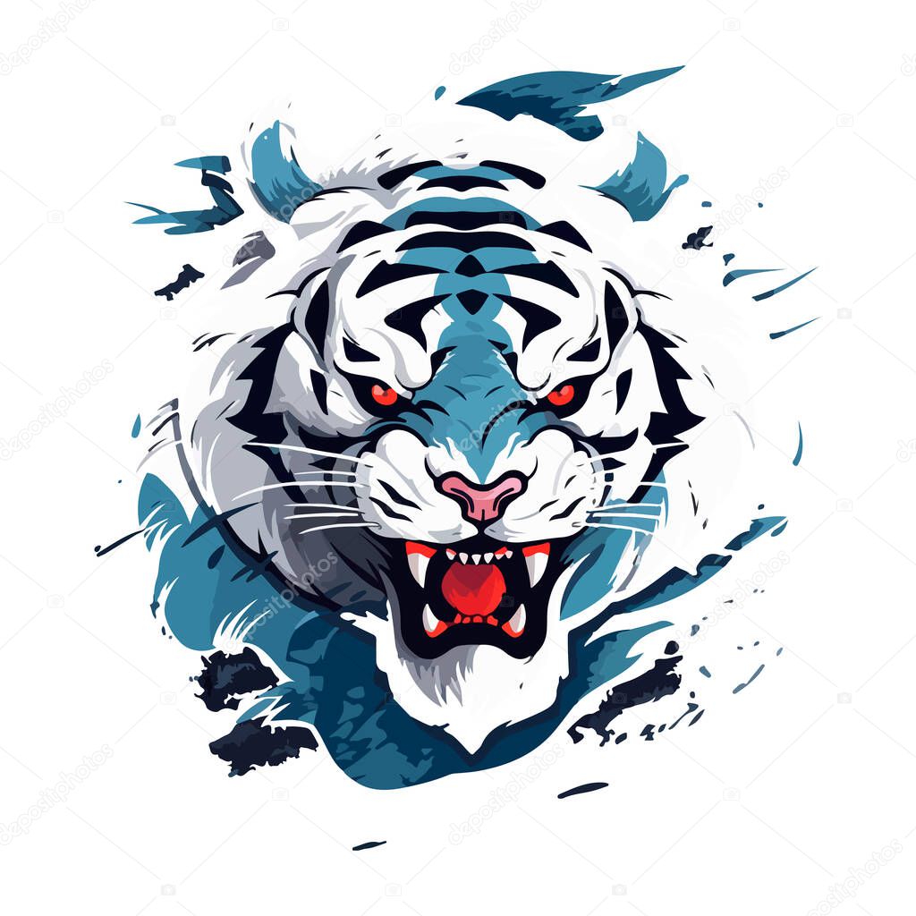 Tiger mascot sport logo design. Tiger animal mascot head vector illustration logo. Wild cat head mascot, Tiger head emblem design for eSports team.