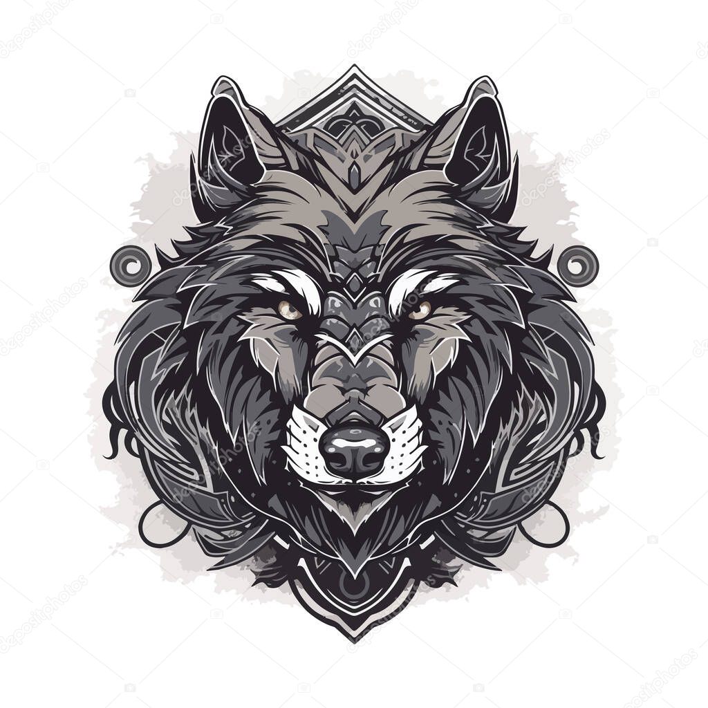 Wolves mascot esport logo character design for wolf gaming and sport. Vector illustration of wolf head.