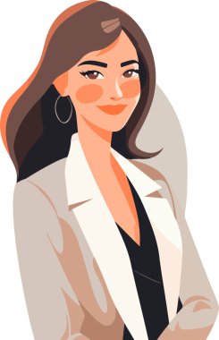 Genç ve güzel bir kadının vektör portresi