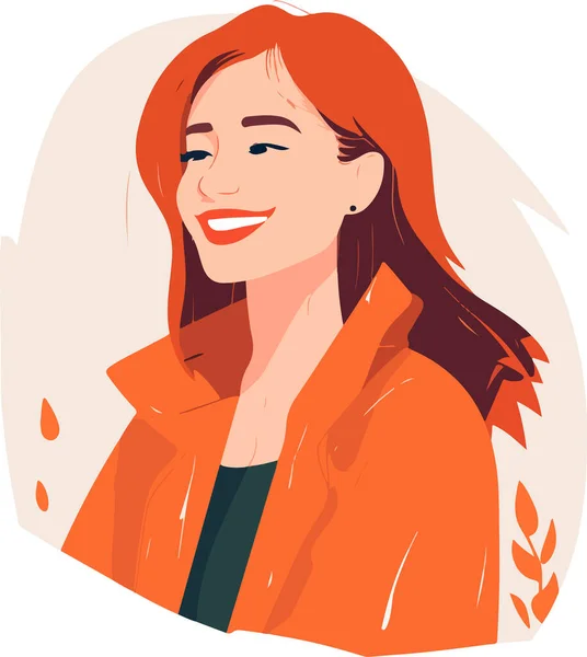 Vector Retrato Avatar Joven Bonita Mujer — Archivo Imágenes Vectoriales