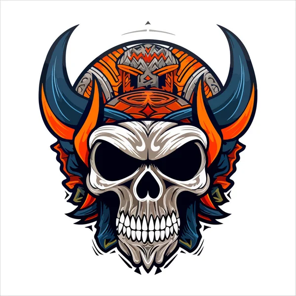 Crânio Emblema Logotipo Vetor Crânio Humano Agressivo —  Vetores de Stock