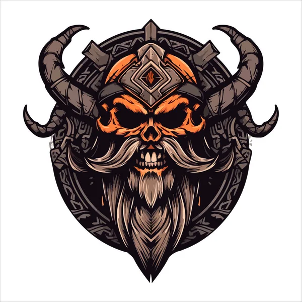 Skull Emblem Vector Logo Agressive Human Skull — Stock Vector