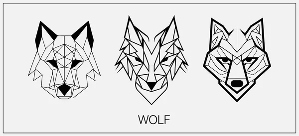 Abstrakte Luxus Wolf Kopf Vektor Monogramm Logo Design Vorlage Wolf — Stockvektor