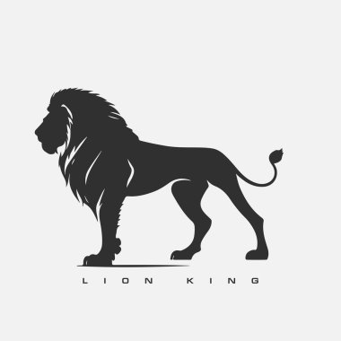 Aslan Kral vektör logosu şablonu. Vahşi hayvan aslanı