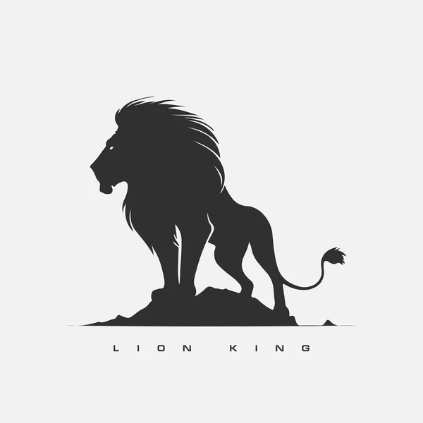 Aslan Kral Vektör Logosu Şablonu Vahşi Hayvan Aslanı — Stok Vektör