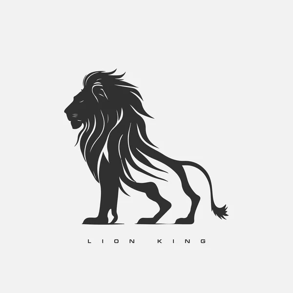 stock vector Lion King vector logo template. Wild animal lion