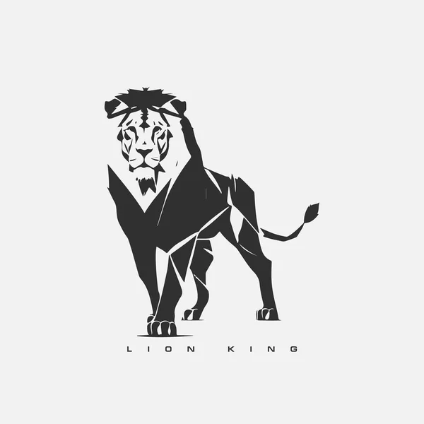 Шаблон Логотипа Lion King Дикий Лев — стоковый вектор