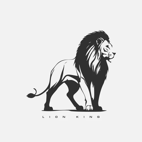 Шаблон Логотипа Lion King Дикий Лев — стоковый вектор