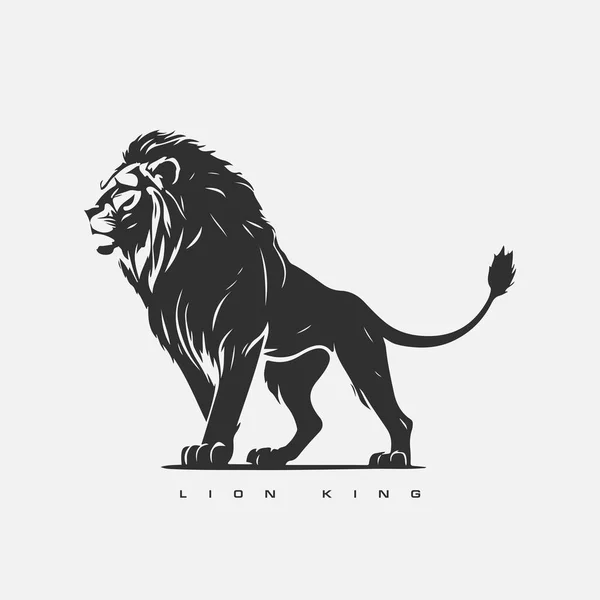 Templat Logo Vektor Lion King Singa Hewan Liar - Stok Vektor