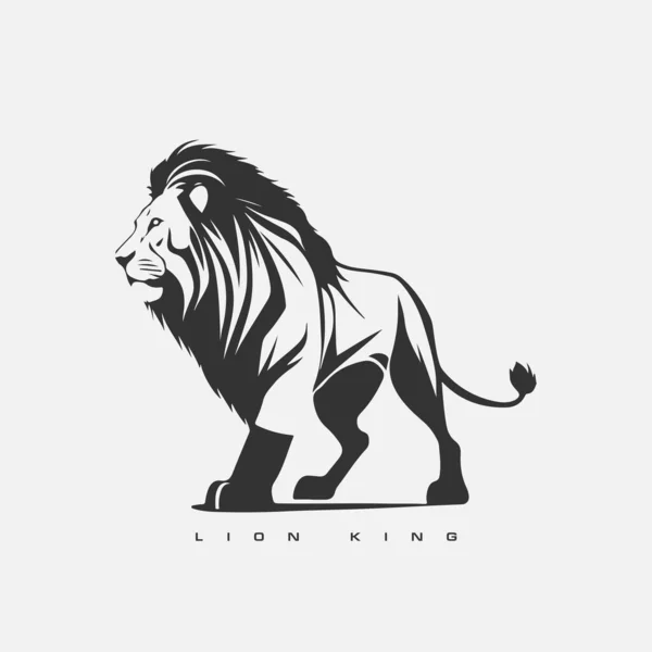 Lion King Векторний Шаблон Логотипу Дикий Тваринний Лев — стоковий вектор