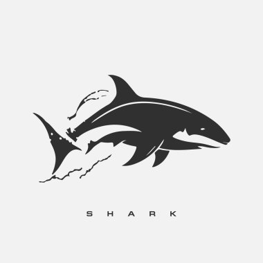 Modern vektör köpekbalığı logo şablonu