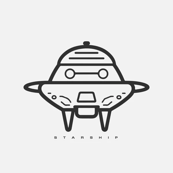Raumschiff Logo Space Satelite Retro Shuttle Moon Discovery Logos Von — Stockvektor
